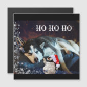 Husky Humbug Kerst Magnetische Kaart (Voorkant / Achterkant)