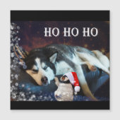 Husky Humbug Kerst Magnetische Kaart (Voorkant)