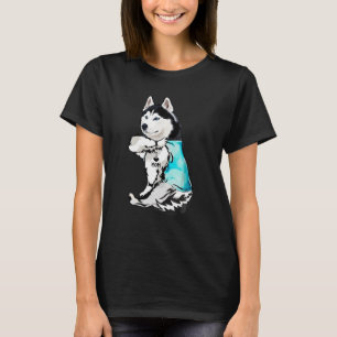 Husky I Love Mam Tattoo T-shirt