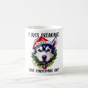 Husky, ik ben gewoon dol op Kerstmis. Koffiemok