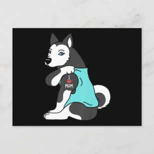Husky   Ik hou van mam Tattoo Husky Funny Mors Day Feestdagenkaart