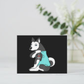 Husky | Ik hou van mama tatoeage Husky grappige mo Feestdagenkaart (Staand voorkant)