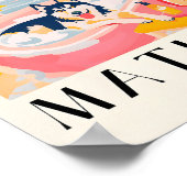 Husky in bad, grappige badkamer ijdelheid kunst, c poster (Hoek)