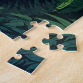 Husky in het groene weelderige bos legpuzzel (Zijkant)