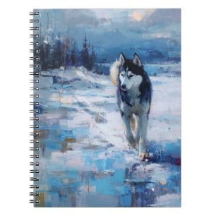 Husky in het winterlandschap Notitieboek