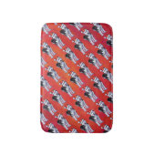 Husky in Santa Hat op Red Badmat (Voorkant Verticaal)