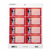 Husky in Santa Hat op Red Etiket (Full Sheet)