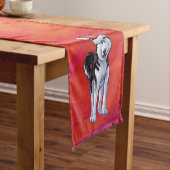 Husky in Santa Hat op Red Korte Tafelloper (Voorbeeld)