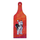 Husky in Santa Hat op Red Snijplank (Voorkant)