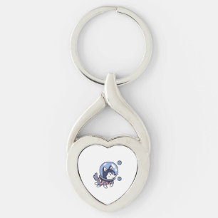 Husky in Space Puppy Hondenliefhebber Retro Sleutelhanger