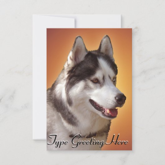 Husky Invitalized Siberian Husky Card Kaart (Voorkant)