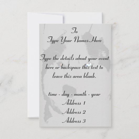 Husky Invitalized Siberian Husky Card Kaart (Achterkant)