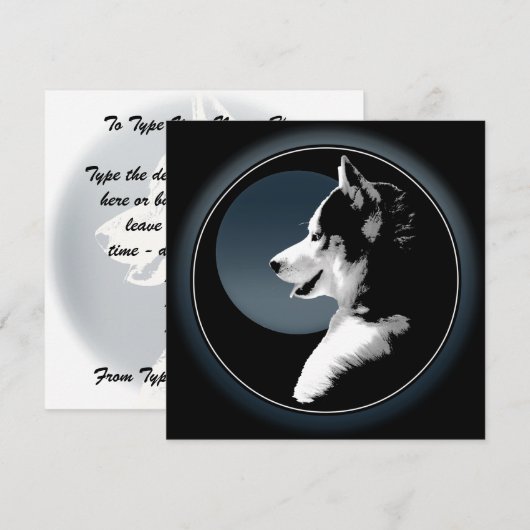 Husky Invitations Gepersonaliseerde Siberian Husky Kaart (Voorkant / Achterkant)