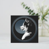 Husky Invitations Gepersonaliseerde Siberian Husky Kaart (Staand voorkant)