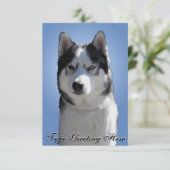Husky Invitations op persoonlijke titel Siberian H Kaart (Staand voorkant)