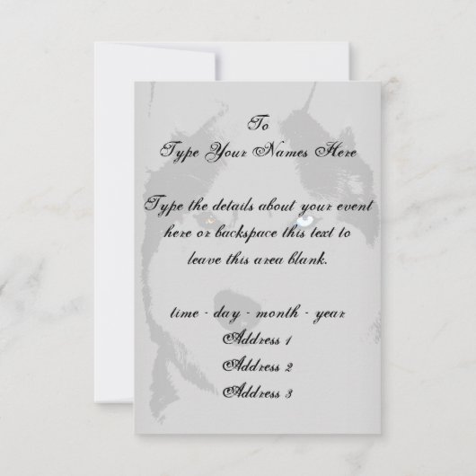 Husky Invitations op persoonlijke titel Siberian H Kaart (Achterkant)