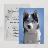 Husky Invitations op persoonlijke titel Siberian H Kaart (Voorkant / Achterkant)