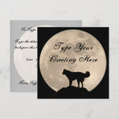 Husky Invitations Personalized Husky / Wolf Card Kaart (Voorkant / Achterkant)