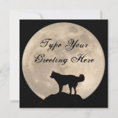 Husky Invitations Personalized Husky / Wolf Card Kaart (Voorkant)