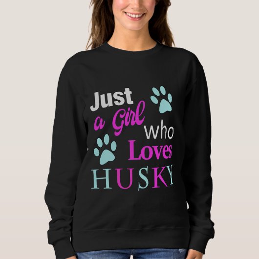 Husky is gewoon een meisje dat van Husky houdt Trui (Voorkant)
