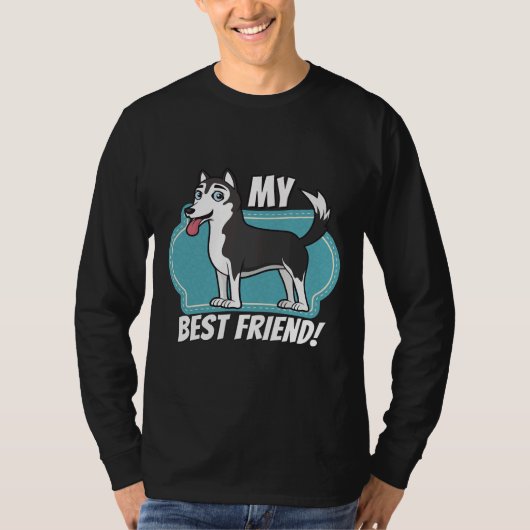 Husky is mijn beste vriend t-shirt (Voorkant)