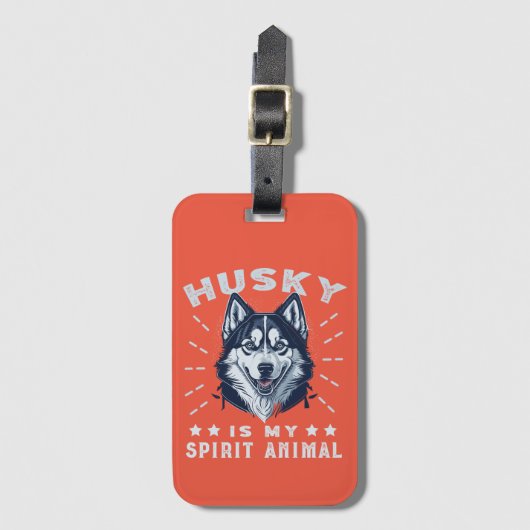 Husky is mijn geest dier majestueuze husky hond bagagelabel (Voorkant (verticaal))