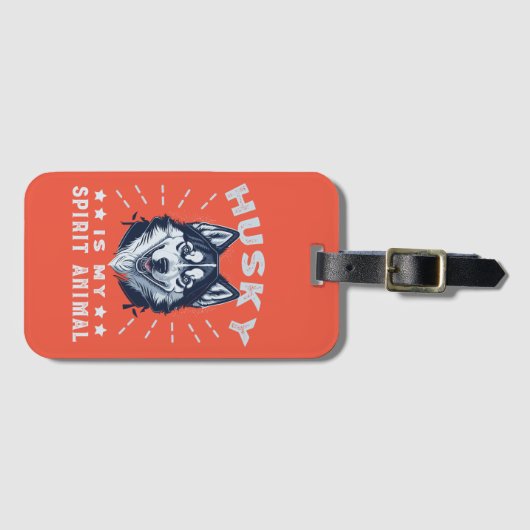 Husky is mijn geest dier majestueuze husky hond bagagelabel (Voorkant (horizontaal))