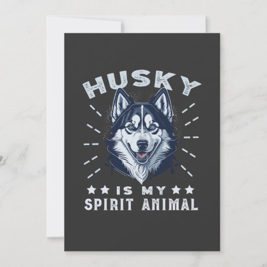 Husky is mijn geest dier majestueuze husky hond feestdagenkaart (Voorkant)
