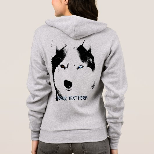 Husky Jacket Vrouwen Sled Hond Gepersonaliseerde J Hoodie (Achterkant)