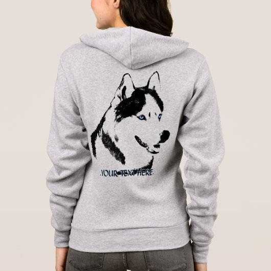 Husky Jacket Vrouwen Sled Hond Gepersonaliseerde J Hoodie (Achterkant)