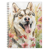 Husky Journal - Waterverf Dog Notitieboek (Voorkant)