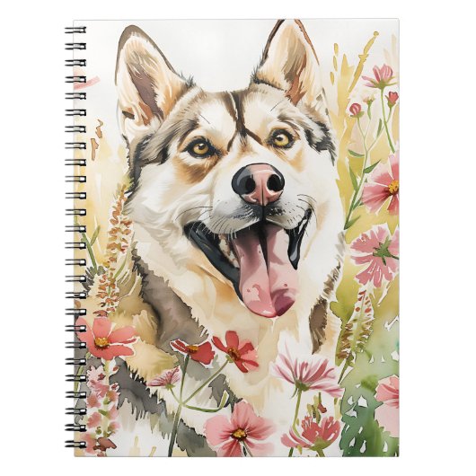 Husky Journal - Waterverf Dog Notitieboek (Voorkant)