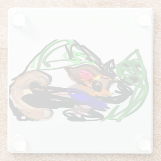 Husky joy glazen onderzetter (Achterkant)