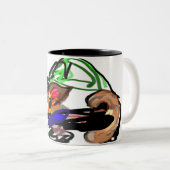 Husky joy tweekleurige koffiemok (Voorkant rechts)