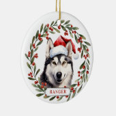 Husky Keramische Cirkel Ornament (Rechts)