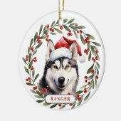 Husky Keramische Cirkel Ornament (Links)