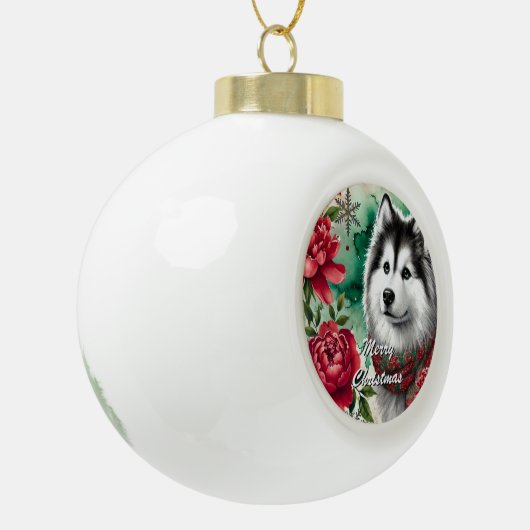 Husky Kerst Droom Ornament of Herdenking (Links)