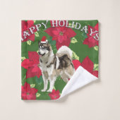 Husky Kerst handdoek Set (Wasdoekje)