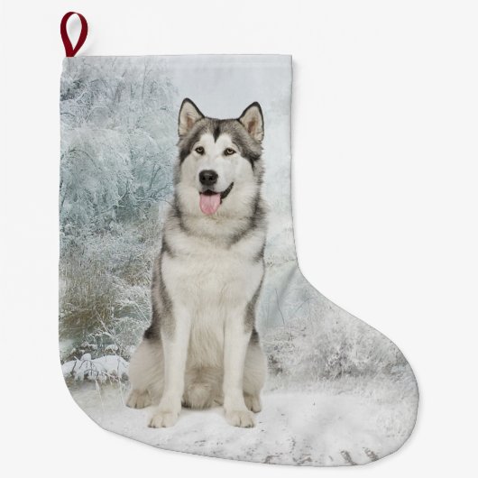 Husky kerst Stocking Grote Kerstsok (Voorkant)