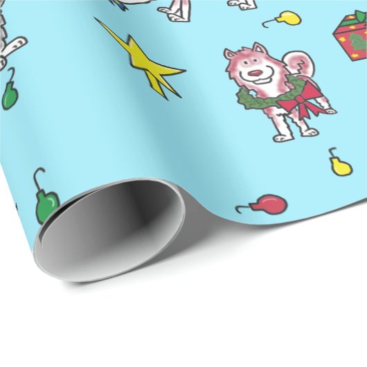 Husky Kerstmis Cadeaupapier (Rol Hoek)