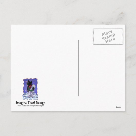 Husky Kerstmis Feestdagenkaart (Achterkant)