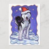 Husky Kerstmis Feestdagenkaart (Voorkant)