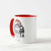 Husky Kerstmis – Festieve Winterhond Mok (Voorkant links)
