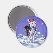 Husky Kerstmis Magneet (Voorkant / Achterkant)