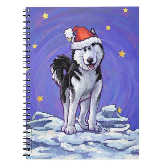 Husky Kerstmis Notitieboek (Voorkant)