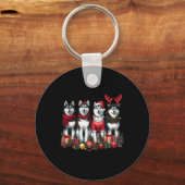 Husky Kerstmis Sleutelhanger (Voorkant)