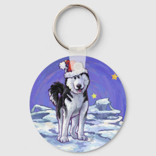 Husky Kerstmis Sleutelhanger