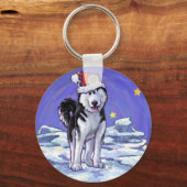 Husky Kerstmis Sleutelhanger (Voorkant)