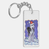 Husky Kerstmis Sleutelhanger (Voorkant Links)