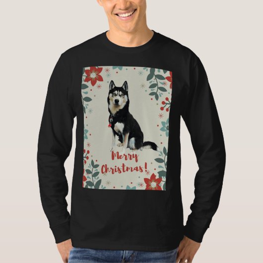 Husky Kerstmis T-shirt (Voorkant)